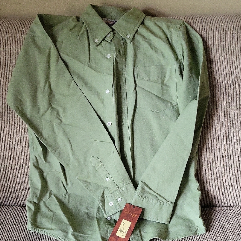 Light Green XL Youth Long Sleeve Button Down Shirt